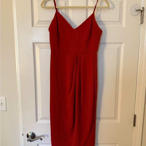 Lulu's Rust-Colored Midi Dress - Picture 4 of 7